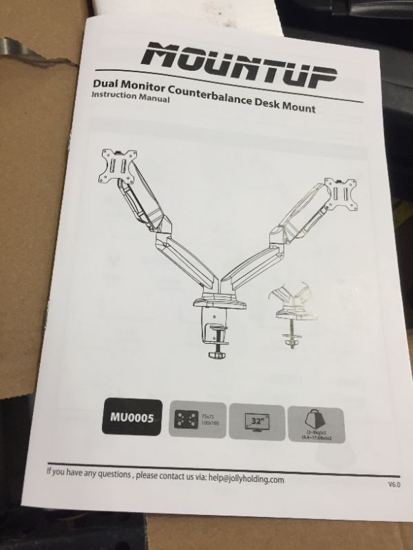 Photo 3 of MOUNTUP Dual Monitor Stand - Adjustable Gas Spring Dual Monitor Mount