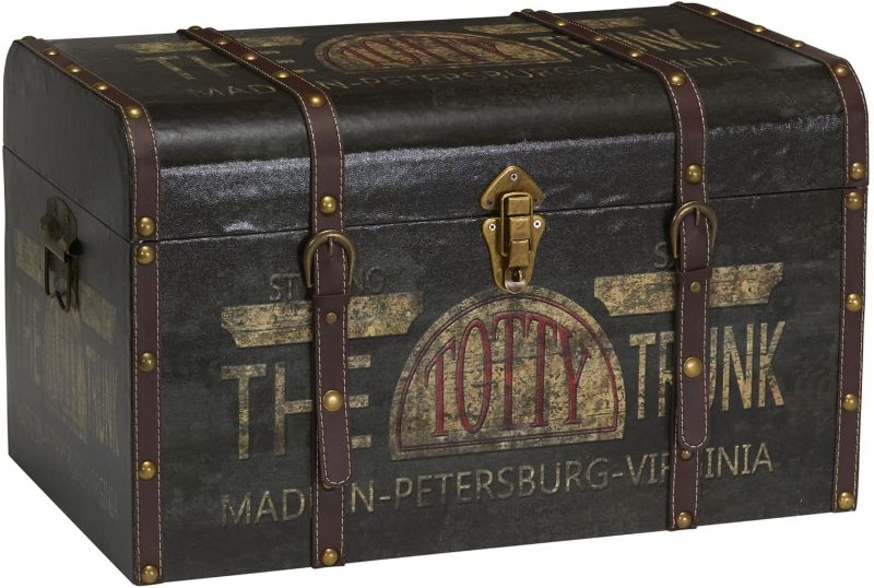 Photo 1 of Household Essentials 9243-1 Large Vintage Decorative Home Storage Trunk - Luggage Style
