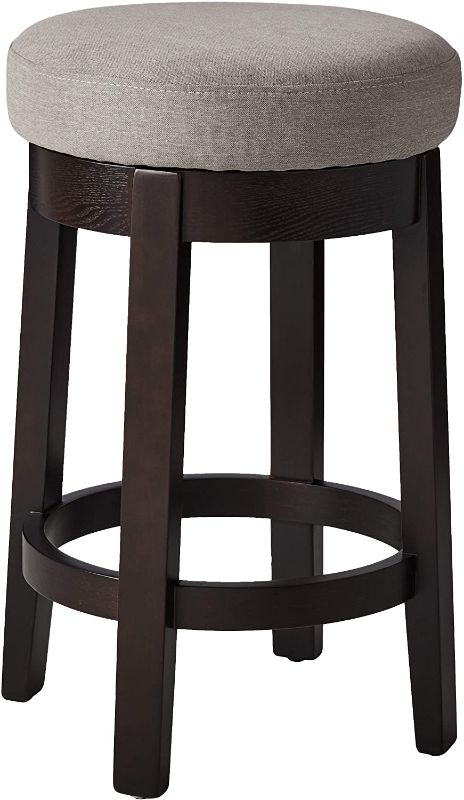 Photo 1 of Amazon Brand – Ravenna Home Backless Counter-Height Kitchen Bar Stool with Swivel Seat, 26"H, Slate
