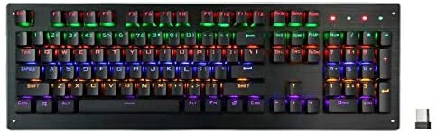 Photo 1 of Wireless Mechanical Gaming Keyboard,Rainbow Backlit Keyboard with 2.4G Drive Free,Adjustable Breathing Lamp,Anti-ghosting,12 Multimedia Keys,Removable Hand Rest Mechanical Keyboard for PC MAC Gamers
