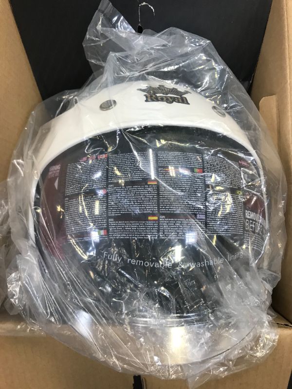 Photo 1 of Royal M139 Open Face Motorcycle Helmet - DOT Approved, Multi-Sport Impact Protection with Unique Design and Classic Style for Adult Men and Women (Gloss White, L)
