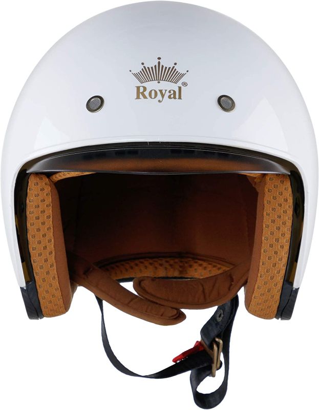 Photo 1 of Royal M139 Open Face Motorcycle Helmet - DOT Approved, Multi-Sport Impact Protection with Unique Design and Classic Style for Adult Men and Women (Gloss White, L)
