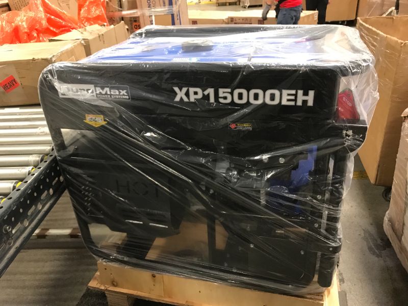 Photo 8 of DuroMax XP15000EH Dual Fuel Portable Generator-15000 Watt Gas or Propane Powered Electric Start-Home Back Up & RV Ready, 50 State Approved, Blue and Black
