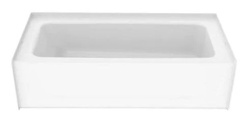 Photo 1 of A2 6030CTL 60 in. Composite Left Drain Rectangular Alcove Soaking Bathtub in White
