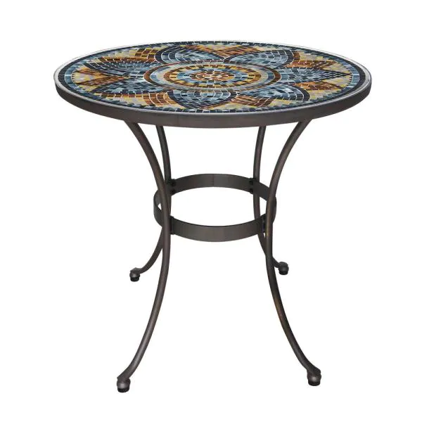 Photo 1 of Stylewell 28 in. Metal and Glass Mosaic Patio Bistro Table
