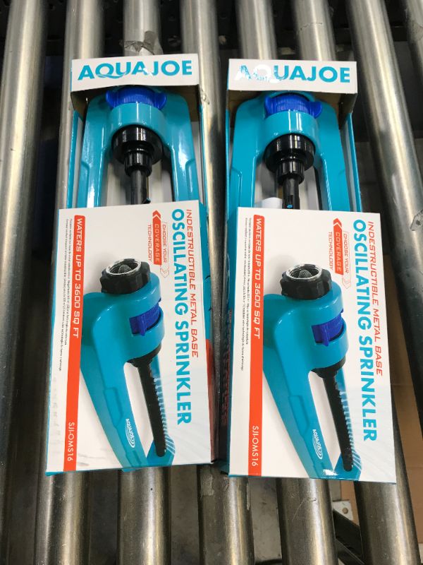 Photo 2 of 2PACK Aqua Joe SJI-OMS16 Indestructible Metal Base Oscillating Sprinkler with Adjustable Spray