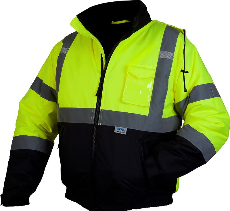 Photo 1 of PYRAMEX RJ3210X2 RJ32 Series Jackets Hi-Vis Lime Bomber Jacket with Quilted Lining- Size 2X Large
