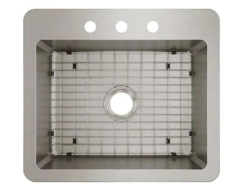 Photo 1 of Avenue Stainless Steel Drop-In/Undermount 25 in. Single Bowl Kitchen Sink with Bottom Grid
