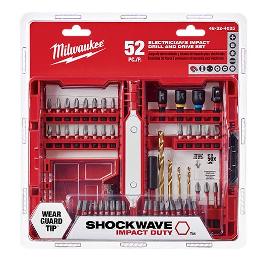 Photo 1 of Milwaukee 48-32-4025 52 PC SHOCKWAVE Electricians Drill & Drive Set