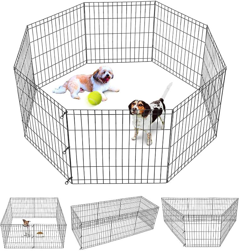 Photo 1 of  Puppy Pet Playpen 8 Panel Indoor Outdoor Metal Portable Folding Animal Exercise Dog Fence