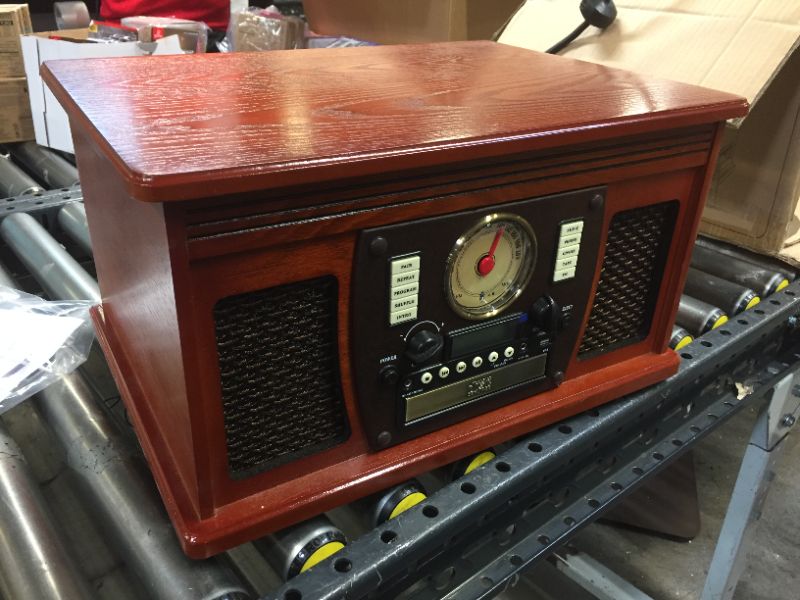 Photo 2 of Victrola 8-in-1 Bluetooth Record Player & Multimedia Center, Built-in Stereo Speakers - Turntable, Wireless Music Streaming | Mahogany 
(missing stylus)
