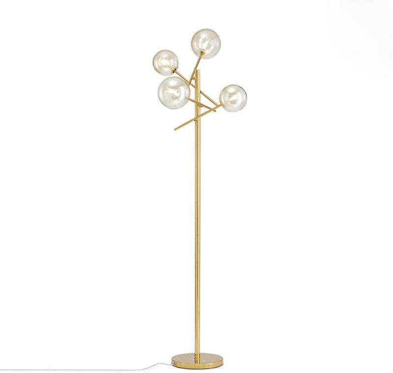 Photo 1 of Dellemade TD00145 Sputnik Chandelier Floor Lamp for Bedroom,4-Lights Glass Shade Floor Light for Living Room,Brass/Gold
