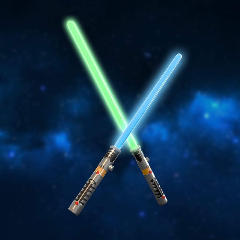 Photo 1 of FUN LITTLE TOYS 2 LED Light Saber Connectable Laser Sword, Light Saber for Kids, 2 in 1 Light Sound Effect (Battery Included)
