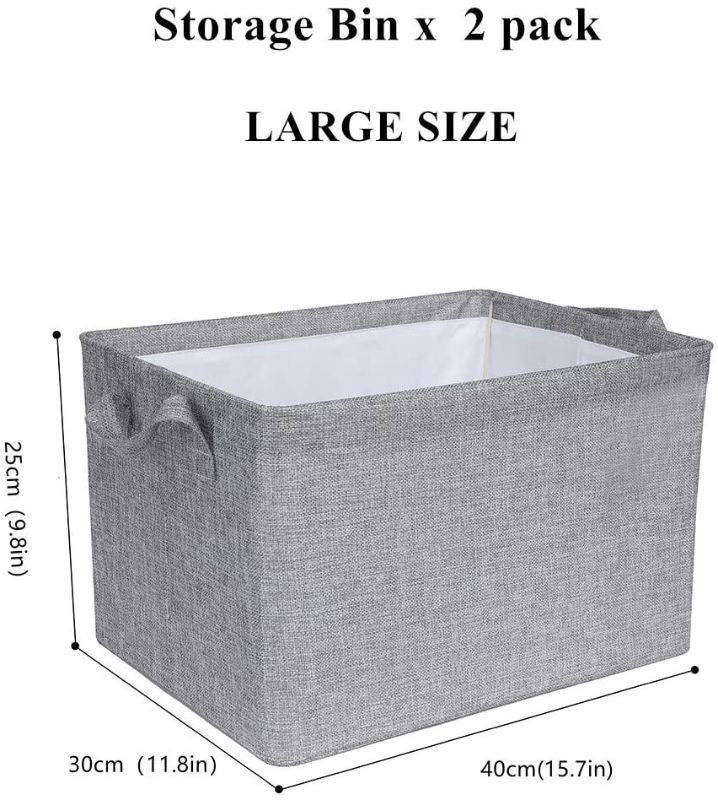 Photo 1 of 2 Pack Large Foldable Storage Bins  
