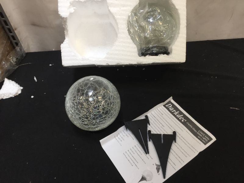 Photo 2 of 2 pack solar crackle glass globe lights