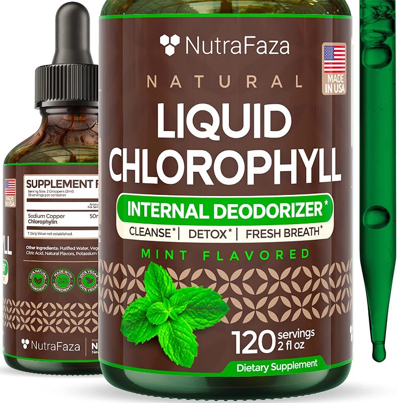 Photo 1 of Chlorophyll Liquid Drops - Energy Booster, Digestion and Immune System Support, Natural Internal Deodorant & Detox - Fast-Absorbing Liquid Chlorophyll - Vegan & Non-GMO - 2 fl oz Expire July 2023