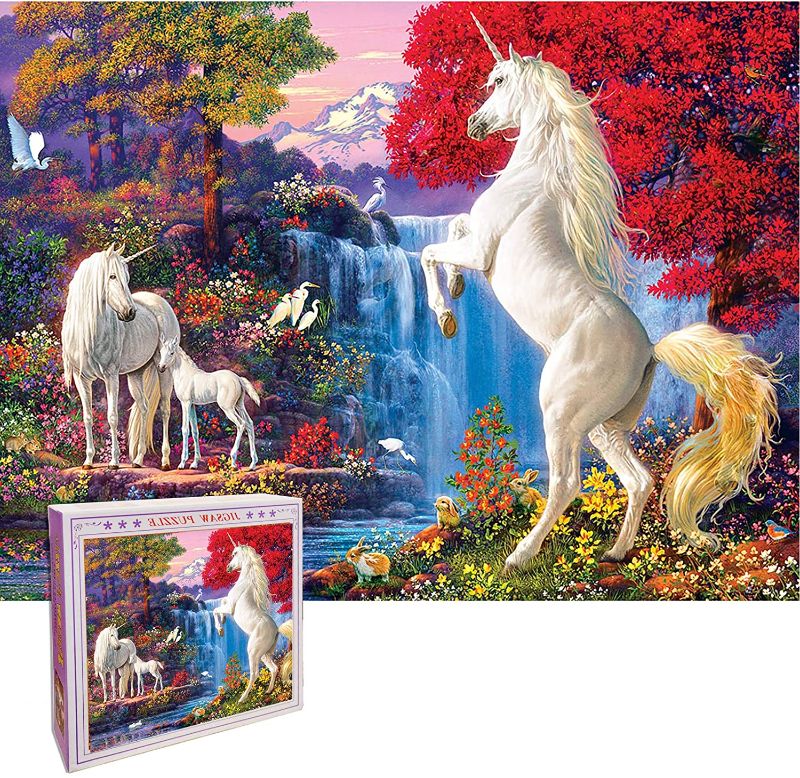 Photo 1 of Unicorn Jigsaw Puzzles 1000 Piece, Adults kids All Ages Colorful Funny Cool Valentine Girlfriend Hard Art Game from Educational Toys Family Birthday Gifts Animal Puzzle For Teen Seniors Easter Jig Saw
