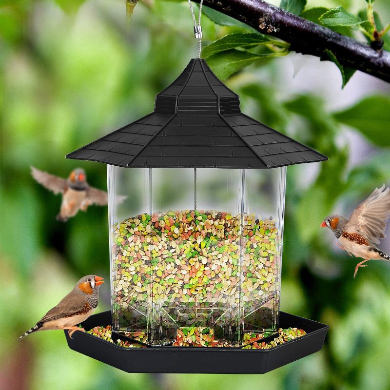 Photo 1 of Bird Feeders for Outside Hanging,Bird Seed for Outside Feeders for Garden Yard Outdoor Decoration (Black)
