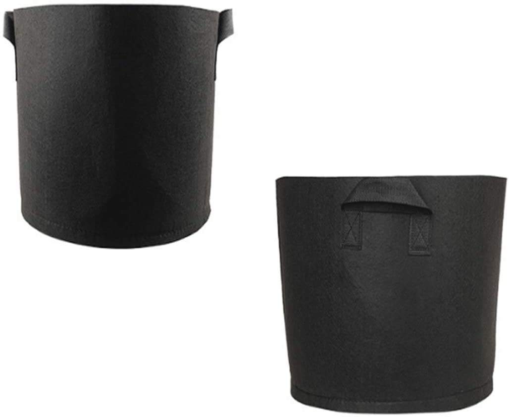 Photo 1 of 5 Gallon Non-Woven Planting Bag, Black Round Thick Plant Growth Bag, Nursery Bag with Handle-Indoor and Outdoor use (2 pcs)
