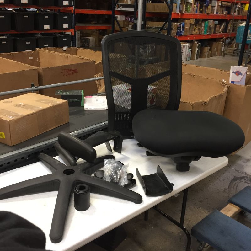 Photo 2 of Office Star ProGrid High Back Managers Chair with Adjustable Arms, Multi-Function and Seat Slider (Black)
