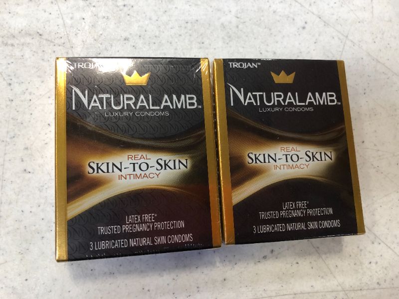 Photo 2 of 2 pack Trojan Naturalamb Condom Lubricated Natural Skin, 3 Count, Pack of 2
