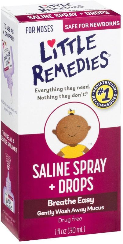 Photo 1 of Little Remedies Little Noses Saline Spray-Drops - 1 fl oz (Pack of 3) best by 11/21