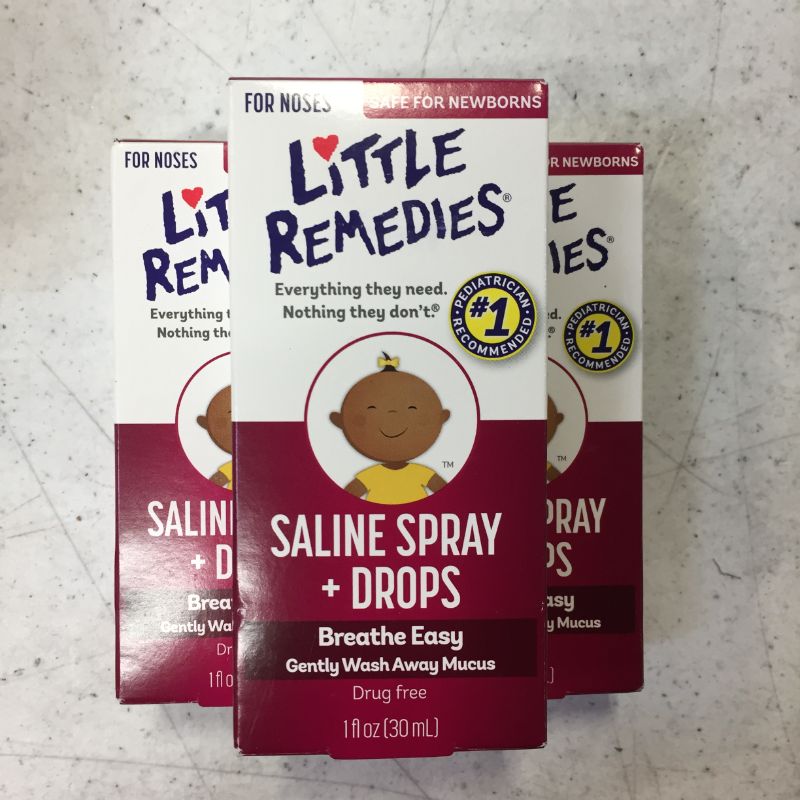 Photo 2 of Little Remedies Little Noses Saline Spray-Drops - 1 fl oz (Pack of 3) best by 11/21