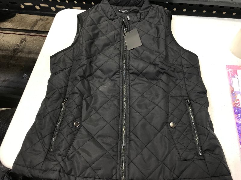 Photo 3 of Fuinloth Women's Quilted Vest, Stand Collar Lightweight Zip Padded Gilet  size M 