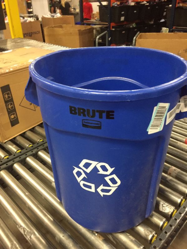 Photo 3 of Rubbermaid Commercial Products FG262073BLUE Brute Heavy-Duty Round Recycling Container