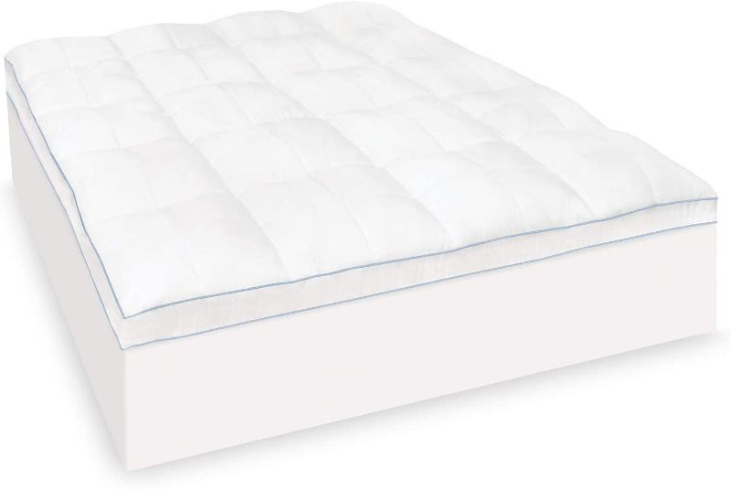 Photo 1 of Charisma Luxury Plush 3.5-Inch Memory Foam Cluster and Gel Fiber Mattress Topper-Twin XL, White