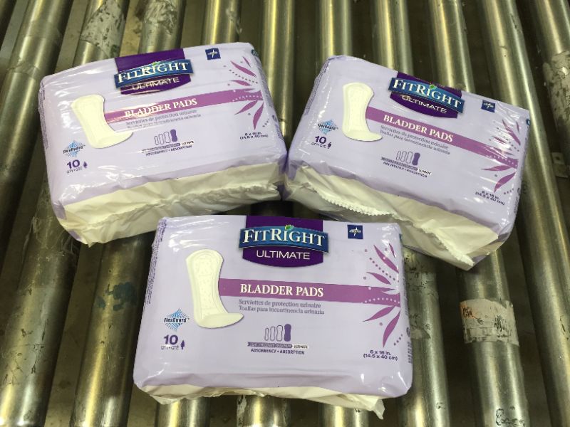 Photo 2 of 3PK 
Medline FitRight Bladder Pad 5.5x15.75 Ultimate 10Ct
