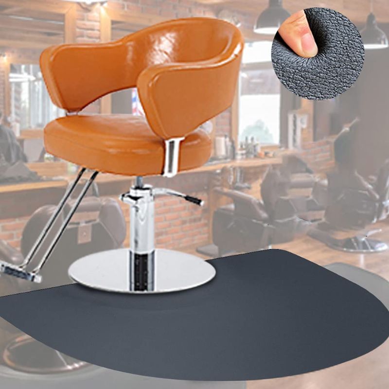 Photo 1 of Barber Shop Chair Mat Anti-Fatigue Floor Mat 4?x3? Salon Floor Mat - Black Semi Circle Salon Mats for Hair Stylist - 1/2" Thick Office Comfort Floor Mat