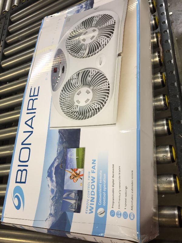 Photo 2 of Bionaire 9 in. Twin Window Fan with Remote Control, White