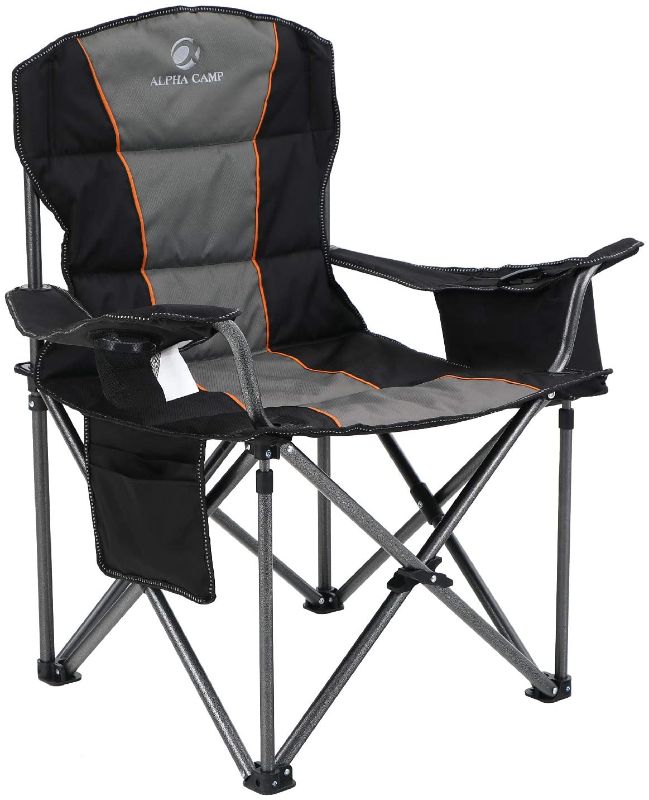 Photo 1 of Alpha Camp, Camping Folding Chair, Heavy Duty, Big Boy XL, with Cooler Bag