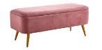 Photo 1 of Ball & Cast Upholstered Velvet Storage Bench 44" W x 16" D x 18" H Rose,Golden Powder