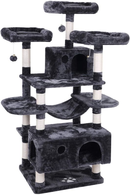 Photo 1 of BEWISHOME Large Cat Tree Condo with Sisal Scratching Posts Perches Houses Hammock, Cat Tower Furniture Kitty Activity Center Kitten Play House MMJ03