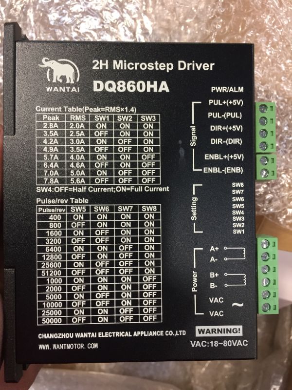 Photo 6 of Wantai 1PC Nema34 Stepper Motor 85BYGH450C-012B Dual Shaft 1600oz-in 151mm 3.5A and other Wantai Parts See Photos