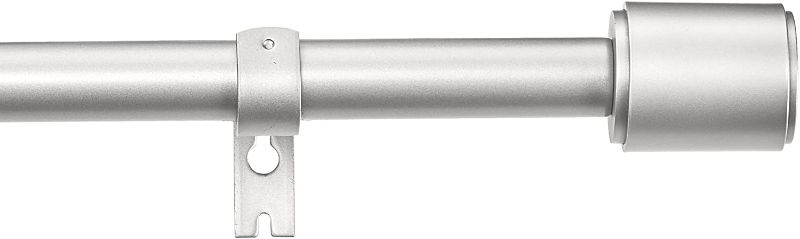 Photo 1 of Basics 1-Inch Curtain Rod with Cap Finials - 2-Pack 72 to 144 Inch Nickel