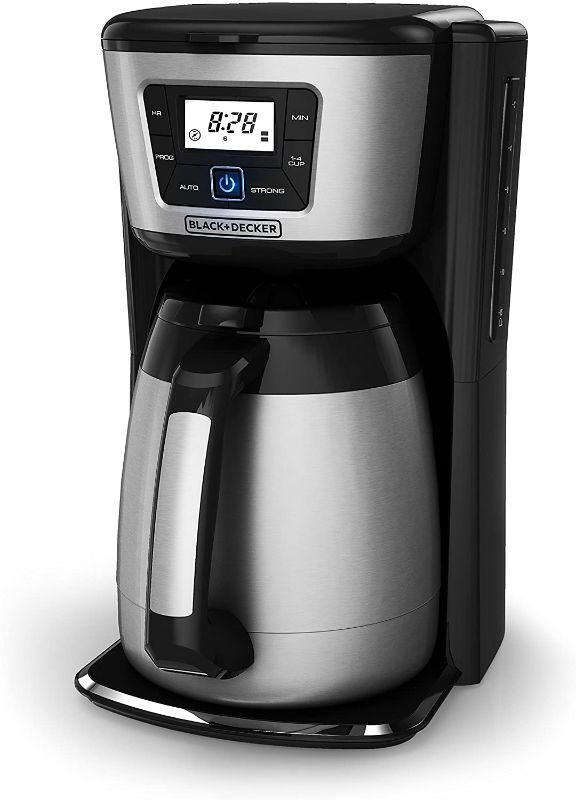 Photo 1 of BLACK+DECKER 12-Cup Thermal Coffeemaker, Black/Silver, CM2035B