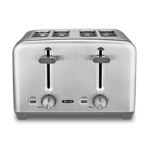 Photo 1 of BELLA 4 Slice Toaster, Quick & Even Results Every Time, Wide Slots Fit Any Size Bread Like Bagels or Texas Toast