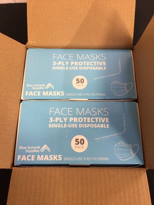 Photo 1 of 100 DISPOSABLE MASKS 