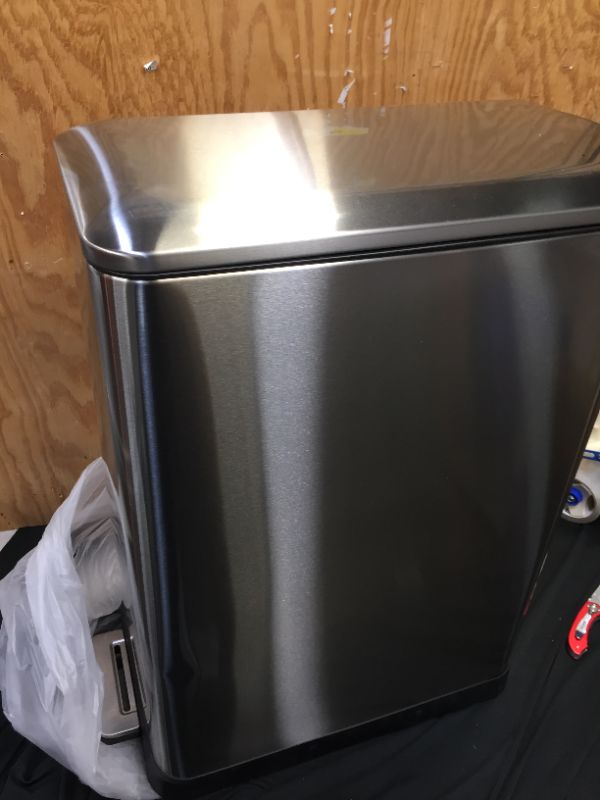 Photo 3 of 50L stainless steel dual compartment step pedal bin