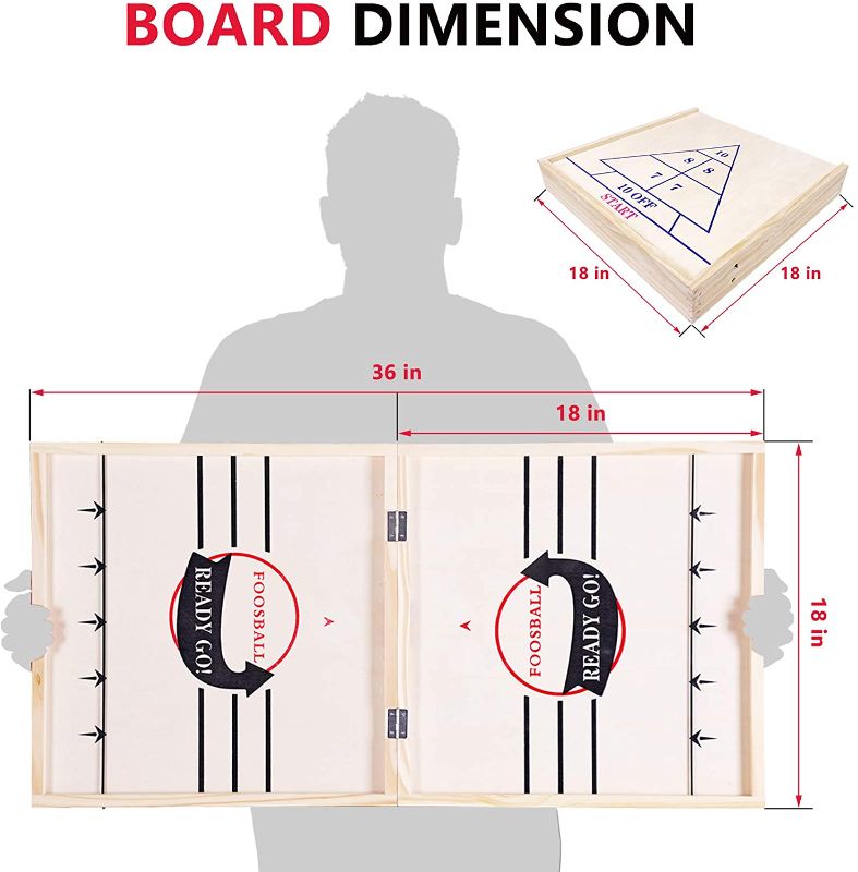 Photo 1 of  Fast Sling Puck Game with Extra 10 Pucks & 2 Slingshots for Spare Use, Portable Slingpuck Board Game for Child, Foosball Slingshot