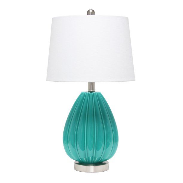 Photo 1 of Elegant Designs Creased Table Lamp with Fabric Shade
