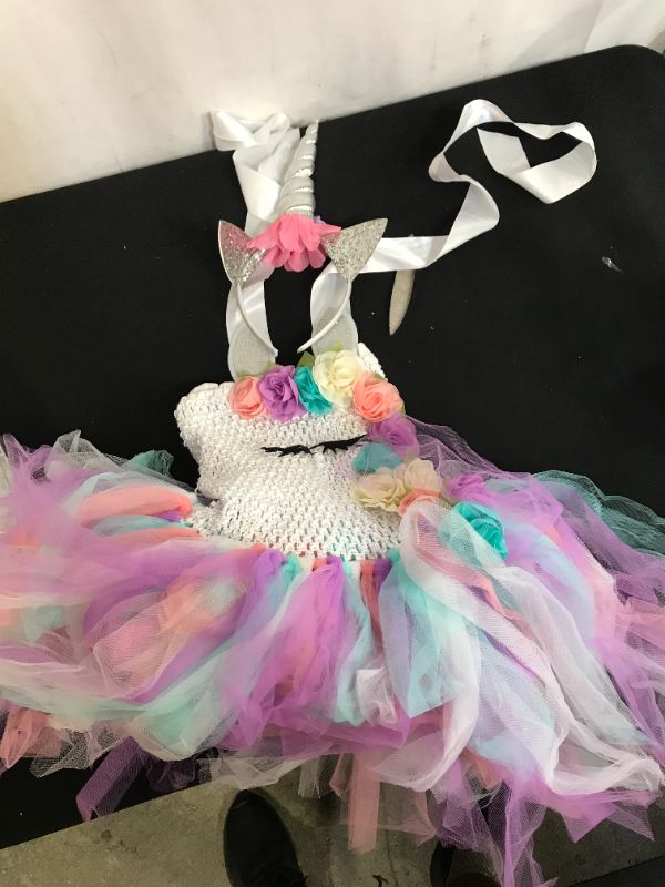 Photo 1 of Girl's play dress with unicorn headband size unknown