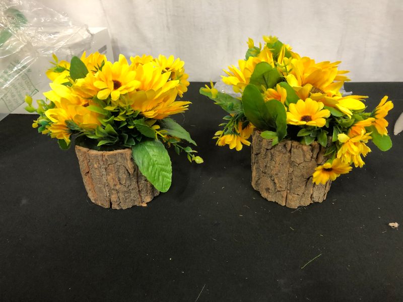 Photo 2 of 2 pack of artificial sunflower desk decorations