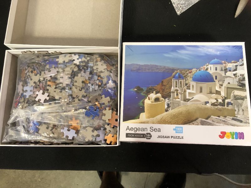 Photo 2 of 2 pack of 1000pc jigsaw puzzles Santorini and Aegan Sea
