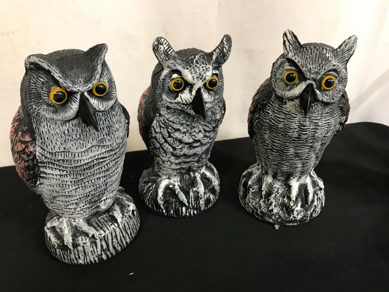 Photo 1 of 3 pack of owl statues for front yard backyard