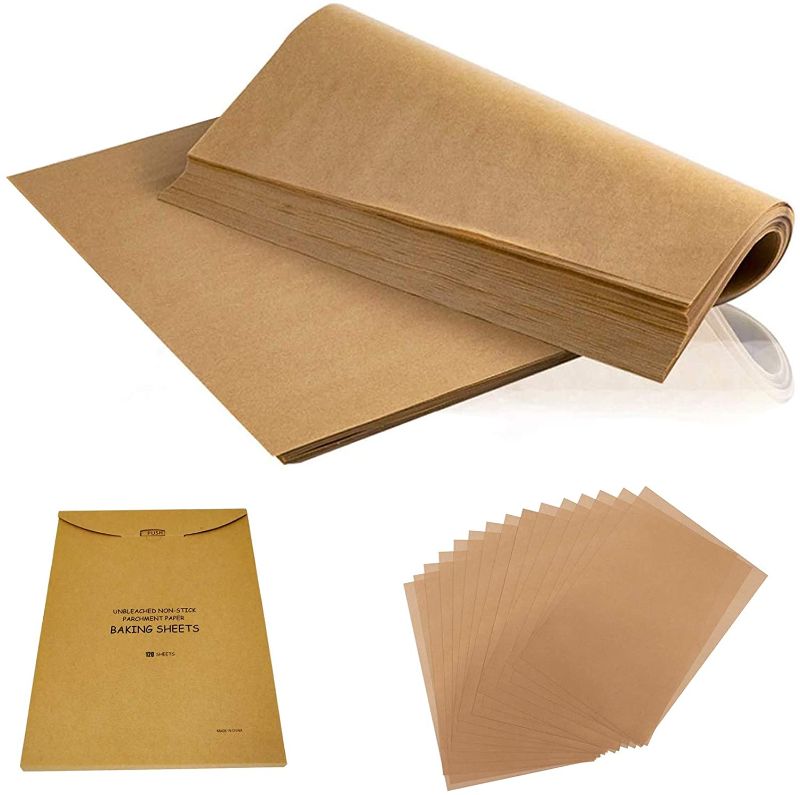 Photo 1 of 120Pcs 12x16 Inch Heavy Duty Unbleached Parchment Paper double sided,Parchment Paper Sheets pantry,Suitable for Baking Cookies, Cooking, Frying, Air Fryer, Grilling Rack, Oven(12x16 Inch) (Yellow)
