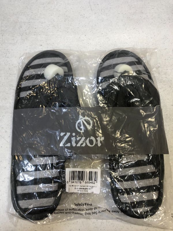 Photo 2 of Zizor Men' S Memory Foam Flip Flop Slippers with Stripe, Summer Spa Thong Slippers with Suede Upper, Comfort Slip on House Shoes SIZE 11 12 